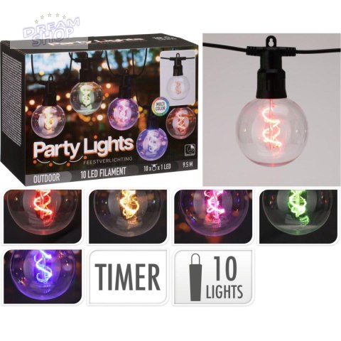 GIRLANDA OGRODOWA PARTY LIGHT 10LED G80 MULTIKOLOR GIRLANDA OGRODOWA PARTY LIGHT 10LED G80 MULTIKOLOR