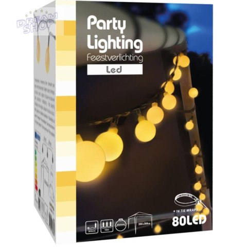 GIRLANDA OGRODOWA PARTY LIGHT 80LED CIEPŁY BIAŁY GIRLANDA OGRODOWA PARTY LIGHT 80LED CIEPŁY BIAŁY