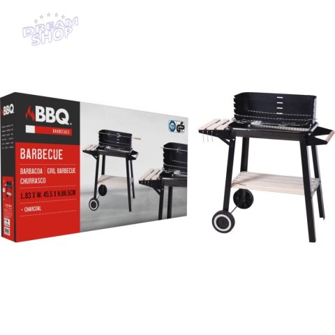 GRILL OGRODOWY WÓZEK 83x45,5x86,5CM CZARNY GRILL OGRODOWY WÓZEK 83x45,5x86,5CM CZARNY