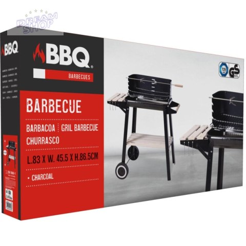 GRILL OGRODOWY WÓZEK 83x45,5x86,5CM CZARNY GRILL OGRODOWY WÓZEK 83x45,5x86,5CM CZARNY