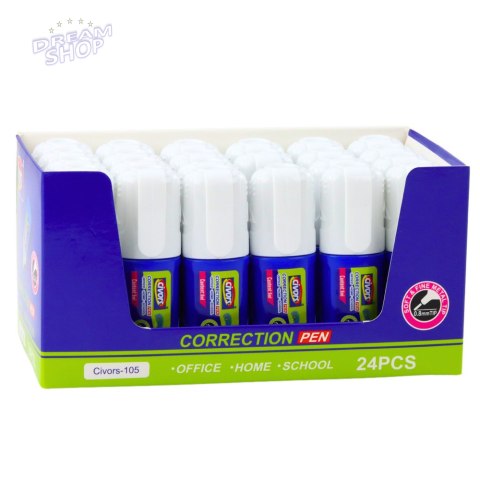 Korektor W Pisaku Szybkoschnący Szkolny Biurowy 6ml Korektor W Pisaku Szybkoschnący Szkolny Biurowy 6ml