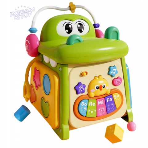 Kostka edukacyjna sorter pianinko sensoryczna labirynt zegar krokodyl MS007 Kostka edukacyjna sorter pianinko sensoryczna labirynt zegar krokodyl MS007