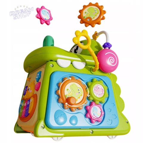 Kostka edukacyjna sorter pianinko sensoryczna labirynt zegar krokodyl MS007 Kostka edukacyjna sorter pianinko sensoryczna labirynt zegar krokodyl MS007