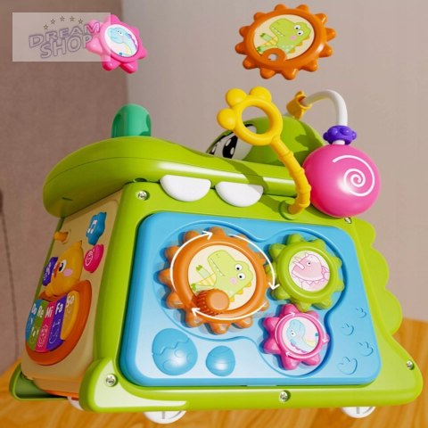 Kostka edukacyjna sorter pianinko sensoryczna labirynt zegar krokodyl MS007 Kostka edukacyjna sorter pianinko sensoryczna labirynt zegar krokodyl MS007