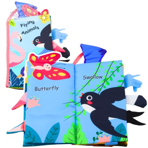Miękka Książeczka Sensoryczna Ptaki Szeleszcząca Piszczałka Kolorowa