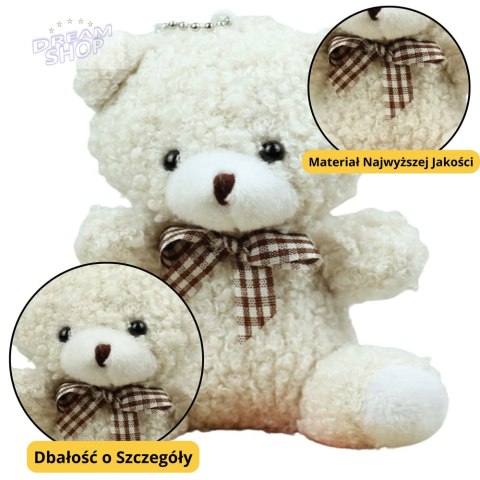 Miś Pluszowy Brelok Zawieszka Ozdoba Biały 8cm Miś Pluszowy Brelok Zawieszka Ozdoba Biały 8cm