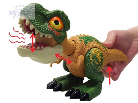Ruchomy DINOZAUR Tyranozaur Rex Dźwięk + światło ZIELONY ZA5589 Ruchomy DINOZAUR Tyranozaur Rex Dźwięk + światło ZIELONY ZA5589