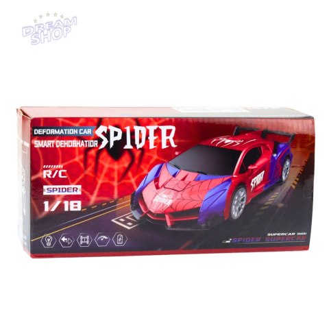Samochód Robot Spider Pająk Zdalnie Sterowany 2w1 Światła Dźwięki Samochód Robot Spider Pająk Zdalnie Sterowany 2w1 Światła Dźwięki