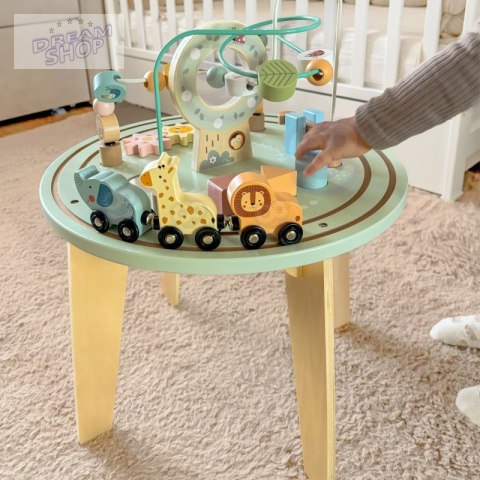 TOOKY TOY Drewniany Stół Aktywności Montessori Pętla Motoryczna TOOKY TOY Drewniany Stół Aktywności Montessori Pętla Motoryczna