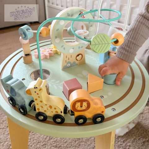 TOOKY TOY Drewniany Stół Aktywności Montessori Pętla Motoryczna TOOKY TOY Drewniany Stół Aktywności Montessori Pętla Motoryczna
