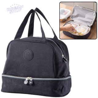 Torba Termiczna Izolacyjna Śniadaniowa Pas z Regulacją Czarna 27cm