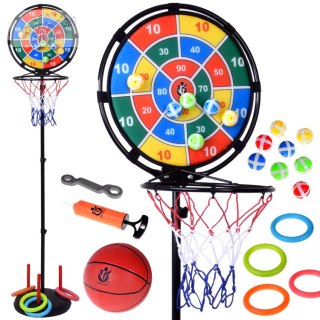 Zestaw sportowy 3w1 Rzucaj do celu! Stojak do koszykówki + akcesoria SP0830