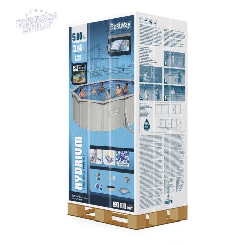 Basen Metalowy Hydrium 5m x 3,60m x 1,20m Bestway 56586 Basen Metalowy Hydrium 5m x 3,60m x 1,20m Bestway 56586