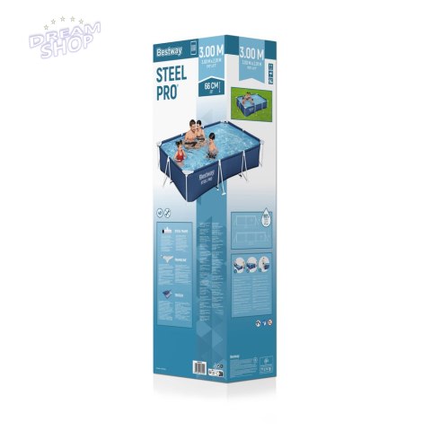 Basen Ogrodowy Stelażowy 300 cm x 201 cm x 66 cm Bestway 56404 Basen Ogrodowy Stelażowy 300 cm x 201 cm x 66 cm Bestway 56404