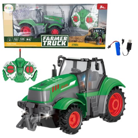 Ciągnik Traktor Rolniczy Zdalnie Sterowany RC Zielony 1:24 Ciągnik Traktor Rolniczy Zdalnie Sterowany RC Zielony 1:24