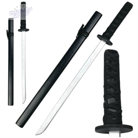 Drewniana Katana Miecz Do Zabawy Treningu Rekwizyt Czarny 70cm Drewniana Katana Miecz Do Zabawy Treningu Rekwizyt Czarny 70cm