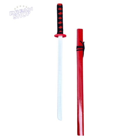 Drewniana Katana Miecz Do Zabawy Treningu Rekwizyt Czerwony 70cm Drewniana Katana Miecz Do Zabawy Treningu Rekwizyt Czerwony 70cm
