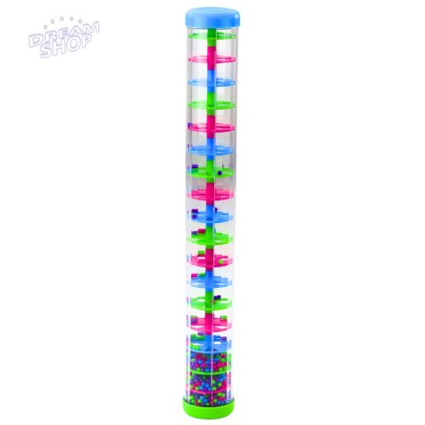 Duża Tuba Sensoryczna Deszczownica Grzechotka Kolorowe Kulki 40cm Duża Tuba Sensoryczna Deszczownica Grzechotka Kolorowe Kulki 40cm