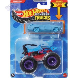 Hot Wheels Monster Trucks Pojazd 1:64 + auto JCG30