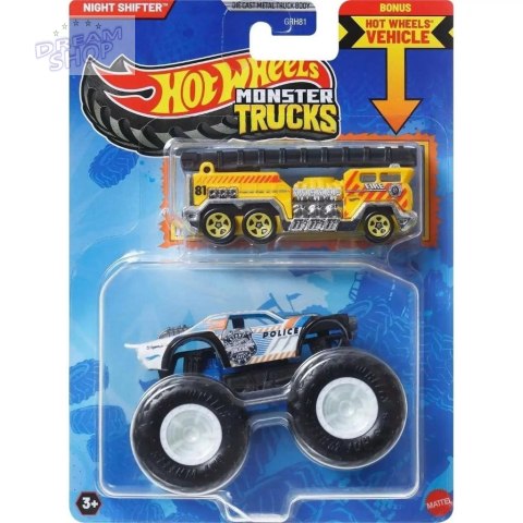 Hot Wheels Monster Trucks Pojazd 1:64 + auto JCG38
