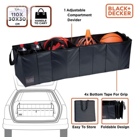 ORGANIZER SCHOWEK 4 KOMORY SKŁADANY 110X30X30cm BLACK + DECKER ORGANIZER SCHOWEK 4 KOMORY SKŁADANY 110X30X30cm BLACK + DECKER
