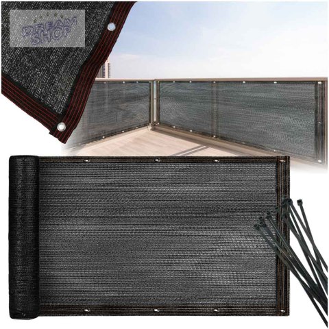 Osłona balkonowa LUARO mata maskująca siatka cieniująca na balkon taras 150g/m2 105x500cm UV Osłona balkonowa LUARO mata maskująca siatka cieniująca na balkon taras 150g/m2 105x500cm UV