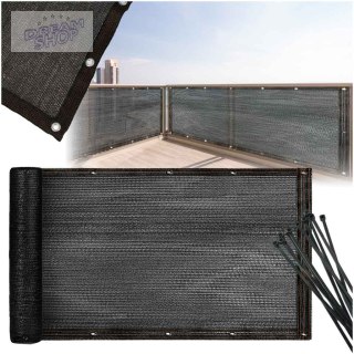Osłona balkonowa LUARO mata maskująca siatka cieniująca na balkon taras 150g/m2 105x700cm UV + Trytytki