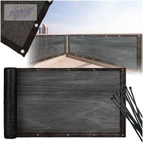 Osłona balkonowa LUARO mata maskująca siatka cieniująca na balkon taras 150g/m2 105x700cm UV + Trytytki Osłona balkonowa LUARO mata maskująca siatka cieniująca na balkon taras 150g/m2 105x700cm UV + Trytytki