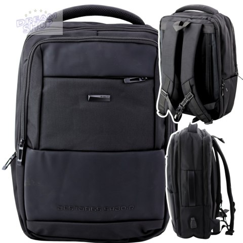 Plecak Miejski Biznesowy USB Pas Piersiowy Czarny 26L Plecak Miejski Biznesowy USB Pas Piersiowy Czarny 26L