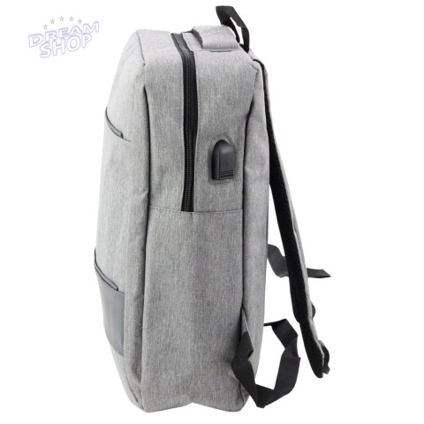 Plecak Miejski Biznesowy USB Przegroda Środkowa Szary 14L Plecak Miejski Biznesowy USB Przegroda Środkowa Szary 14L