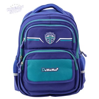 Plecak Szkolny Dziecięcy Pas Piersiowy Granatowo Zielony 38x28x19 cm