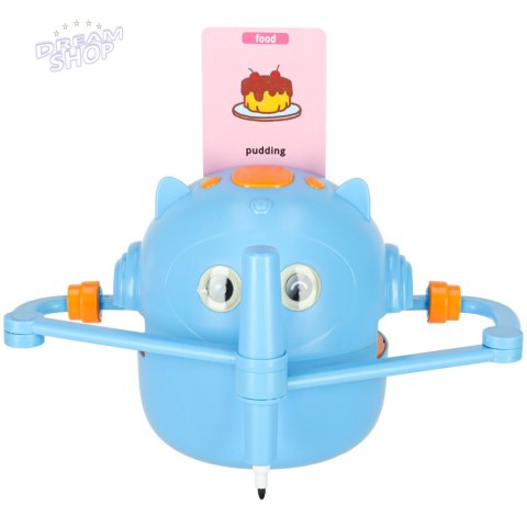 Robot edukacyjny interaktywny nauka rysowania pisania zestaw fiszki mazaki niebieski Robot edukacyjny interaktywny nauka rysowania pisania zestaw fiszki mazaki niebieski