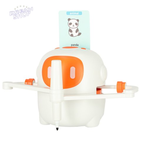 Robot edukacyjny interaktywny nauka rysowania pisania zestaw fiszki mazaki pomarańczowy Robot edukacyjny interaktywny nauka rysowania pisania zestaw fiszki mazaki pomarańczowy