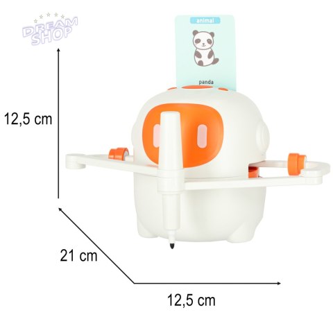 Robot edukacyjny interaktywny nauka rysowania pisania zestaw fiszki mazaki pomarańczowy Robot edukacyjny interaktywny nauka rysowania pisania zestaw fiszki mazaki pomarańczowy