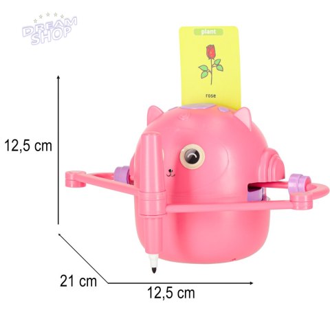 Robot edukacyjny interaktywny nauka rysowania pisania zestaw fiszki mazaki różowy Robot edukacyjny interaktywny nauka rysowania pisania zestaw fiszki mazaki różowy