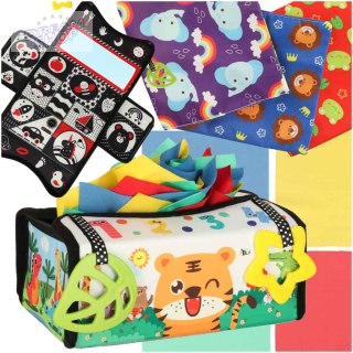 Sorter pudełko z chusteczkami sensoryczne montessori mata 2w1