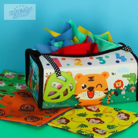Sorter pudełko z chusteczkami sensoryczne montessori mata 2w1 Sorter pudełko z chusteczkami sensoryczne montessori mata 2w1