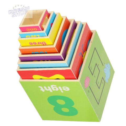 Wieża edukacyjna drewniana sorter kształty nauka liczenia 71cm XXL Wieża edukacyjna drewniana sorter kształty nauka liczenia 71cm XXL
