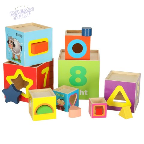 Wieża edukacyjna drewniana sorter kształty nauka liczenia 71cm XXL Wieża edukacyjna drewniana sorter kształty nauka liczenia 71cm XXL