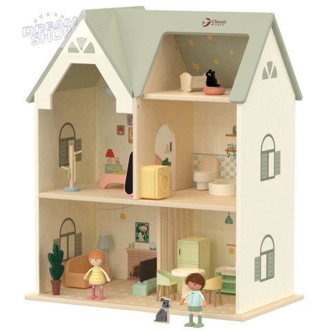 CLASSIC WORLD Drewniany Domek dla Lalek z mebelkami CLASSIC WORLD Drewniany Domek dla Lalek z mebelkami