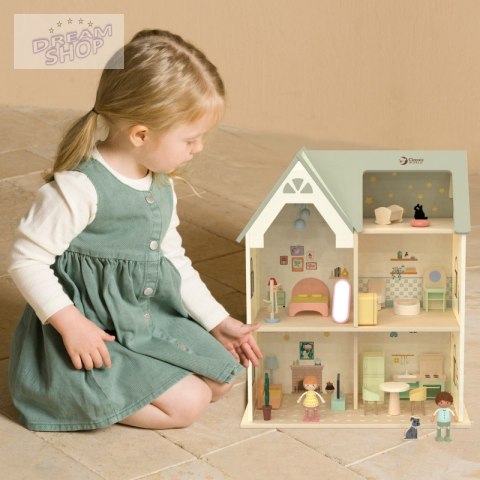 CLASSIC WORLD Drewniany Domek dla Lalek z mebelkami CLASSIC WORLD Drewniany Domek dla Lalek z mebelkami