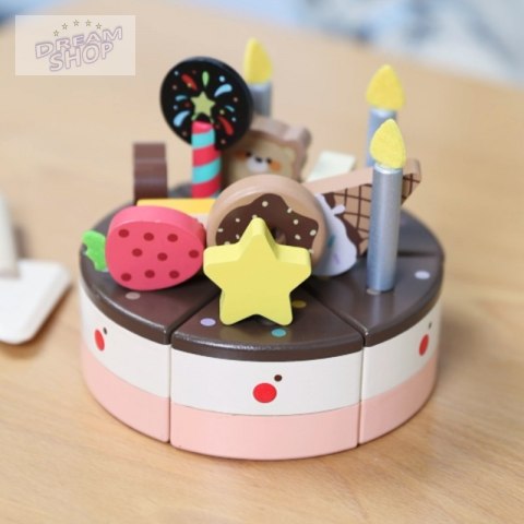 CLASSIC WORLD Drewniany Tort Urodzinowy do Krojenia 19el. CLASSIC WORLD Drewniany Tort Urodzinowy do Krojenia 19el.