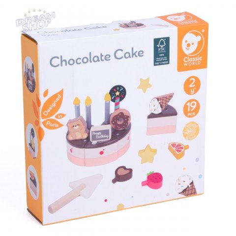 CLASSIC WORLD Drewniany Tort Urodzinowy do Krojenia 19el. CLASSIC WORLD Drewniany Tort Urodzinowy do Krojenia 19el.