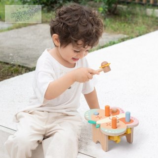 CLASSIC WORLD Wbijak Pastelowy Motylek Montessori z Młoteczkiem