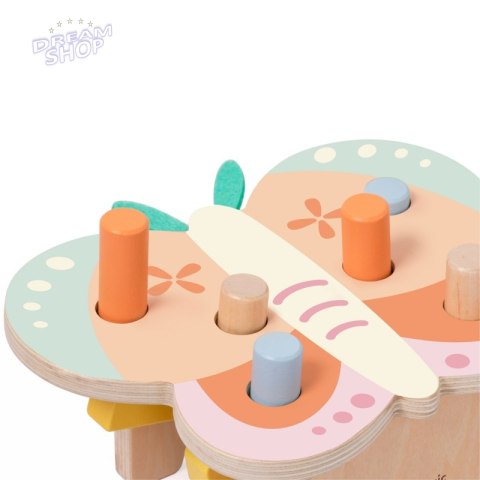 CLASSIC WORLD Wbijak Pastelowy Motylek Montessori z Młoteczkiem CLASSIC WORLD Wbijak Pastelowy Motylek Montessori z Młoteczkiem