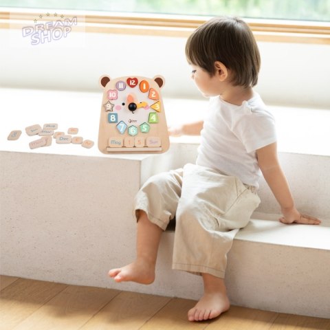 CLASSIC WORLD Zegar Miś Montessori Edukacyjny 3w1 Nauka Czasu Liczenia i Daty CLASSIC WORLD Zegar Miś Montessori Edukacyjny 3w1 Nauka Czasu Liczenia i Daty