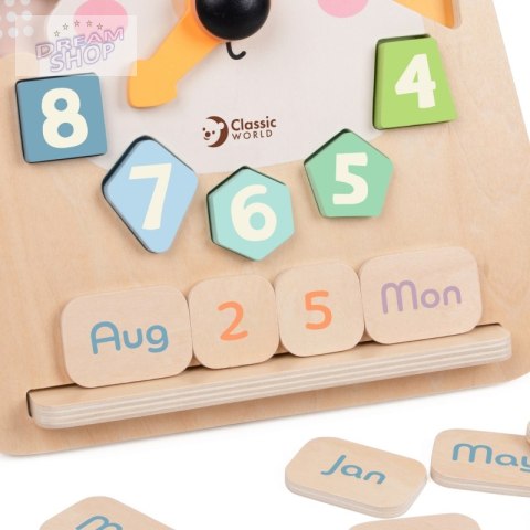 CLASSIC WORLD Zegar Miś Montessori Edukacyjny 3w1 Nauka Czasu Liczenia i Daty CLASSIC WORLD Zegar Miś Montessori Edukacyjny 3w1 Nauka Czasu Liczenia i Daty