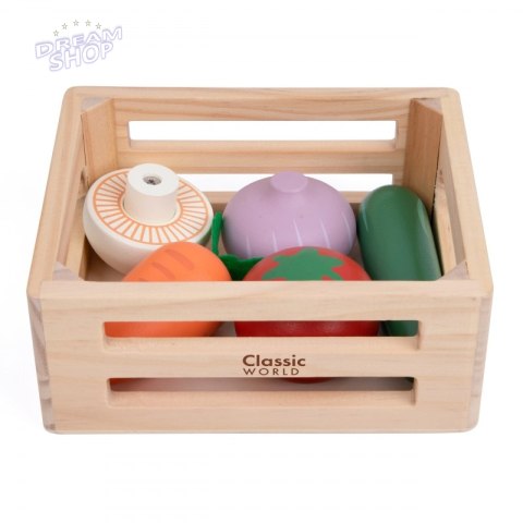 CLASSIC WORLD Zestaw Drewnianych Warzyw w Koszyku 6 el. CLASSIC WORLD Zestaw Drewnianych Warzyw w Koszyku 6 el.