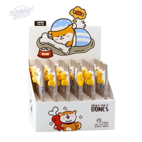 Długopis Z Figurką Żółtego Pieska Shiba Niebieski Tusz 0.5mm Długopis Z Figurką Żółtego Pieska Shiba Niebieski Tusz 0.5mm