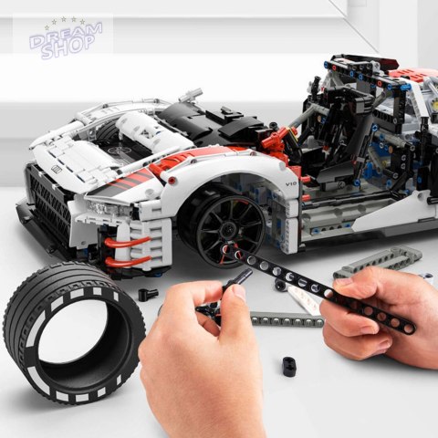 Klocki Konstrukcyjne Auto RC Rastar 1:8 Audi R8 3322 Elementów Klocki Konstrukcyjne Auto RC Rastar 1:8 Audi R8 3322 Elementów